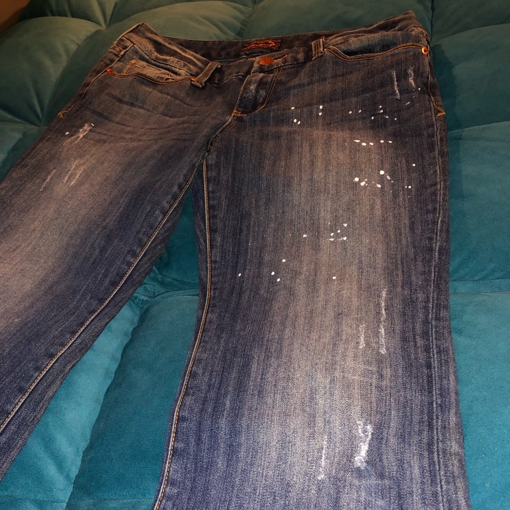 Seven7 distressed bootcut jeans